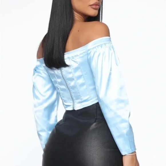 Fashion Nova Always Sweet Corset Bustier Top Sexy Blouse Off Shoulder Boned - Picture 12 of 16